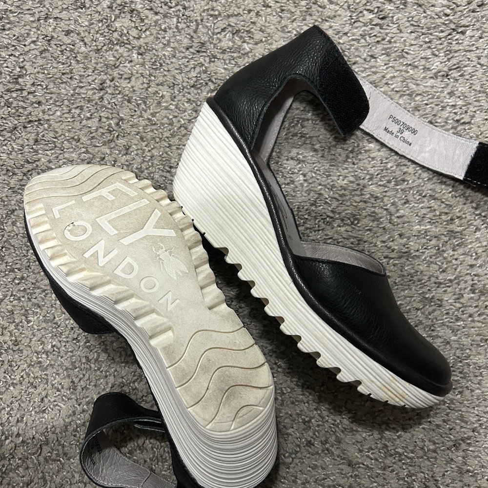 Fly London Black Wedge